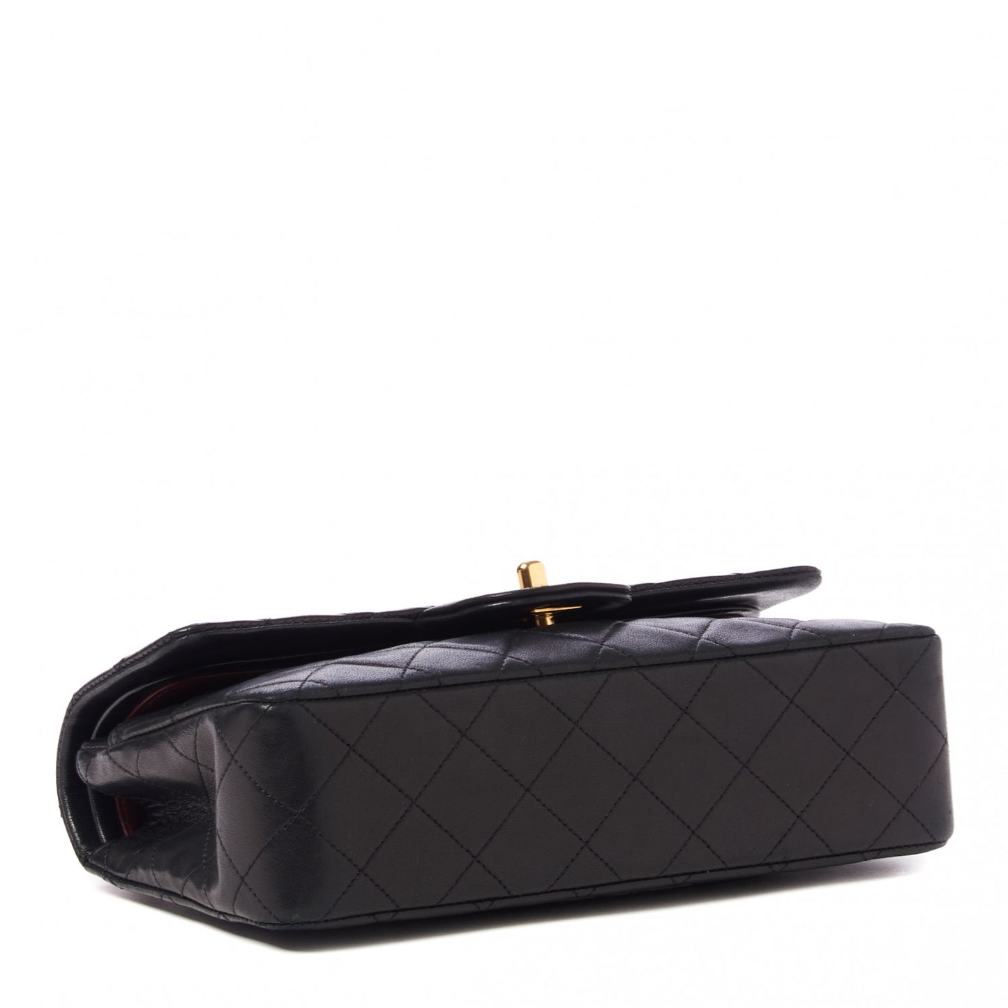 Lambskin Quilted Small Double Flap Black