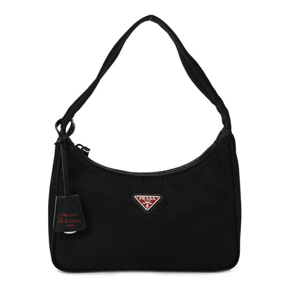 Prada Tessuto Nylon Saffiano Lunar New Year Mini Re-Edition 2000 Bag Black Fuoco 1 of 10