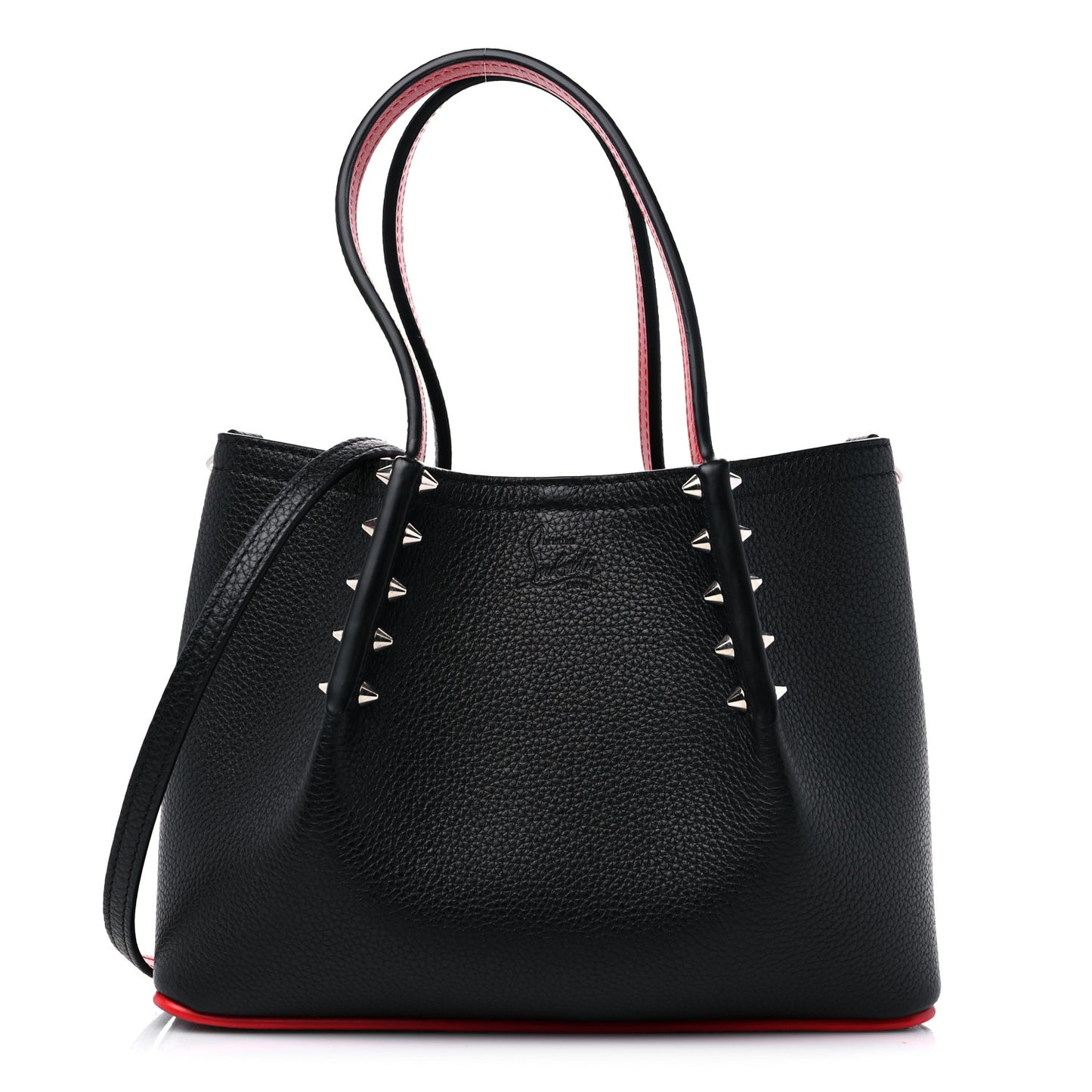 Calfskin Spiked Mini Cabarock Shopper Tote Black