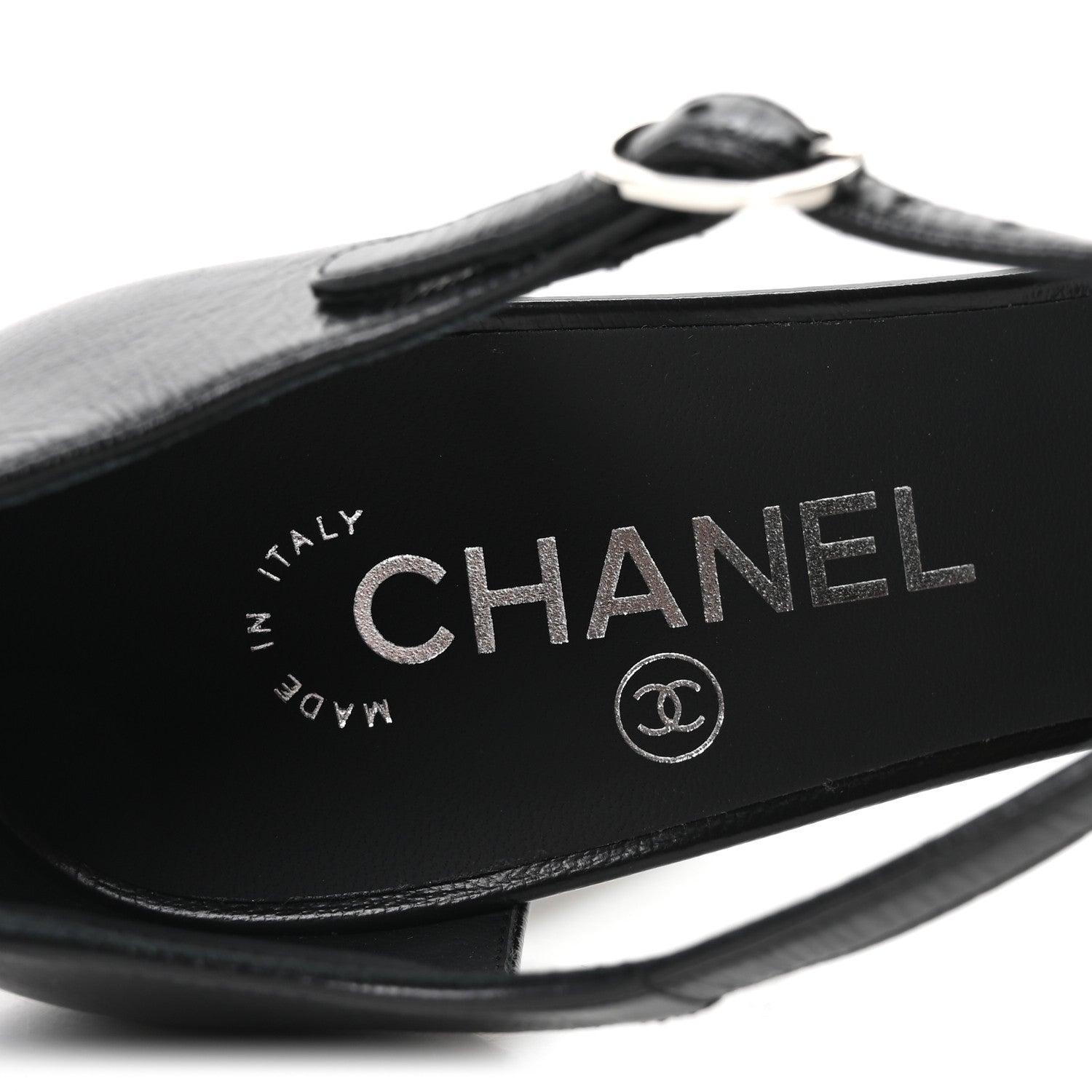 Chanel Shiny Lambskin Sandals 39.5 Black 8 of 10