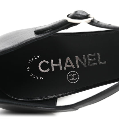 Chanel Shiny Lambskin Sandals 39.5 Black 8 of 10