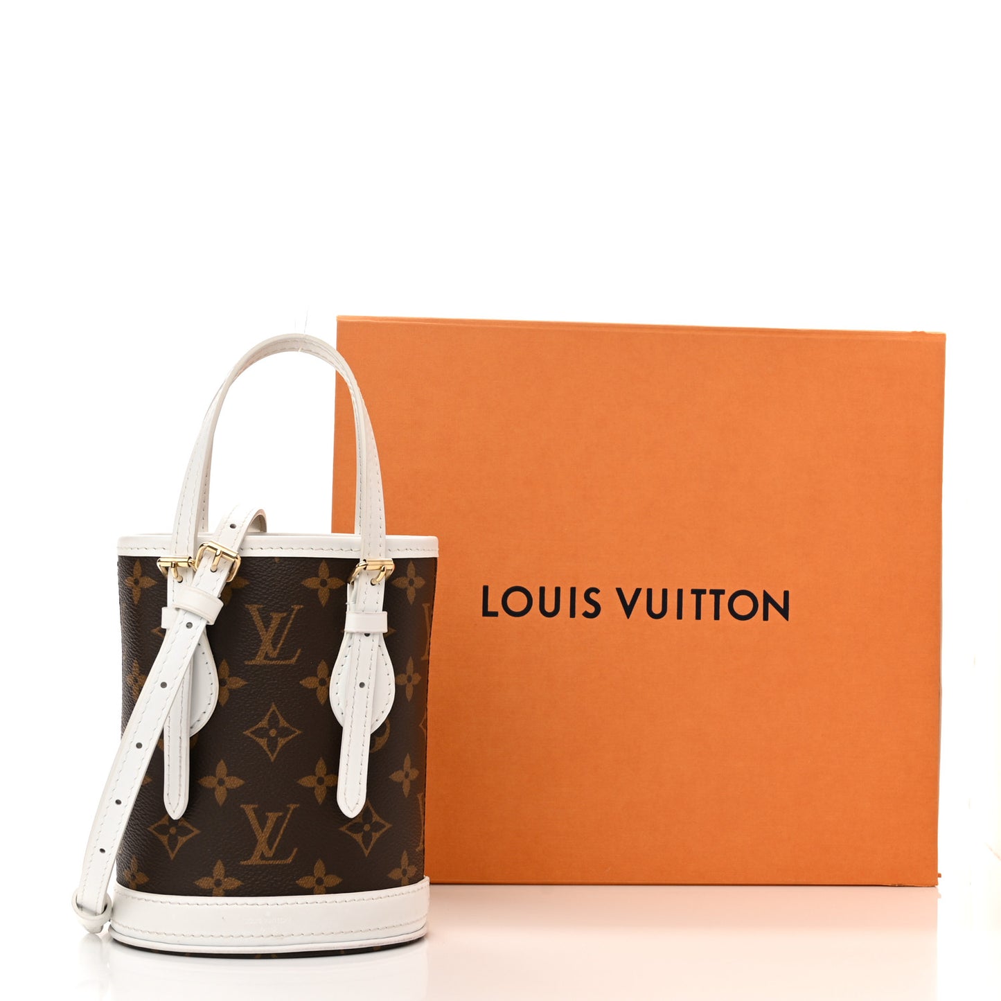 Monogram LV Match Nano Bucket Bag White
