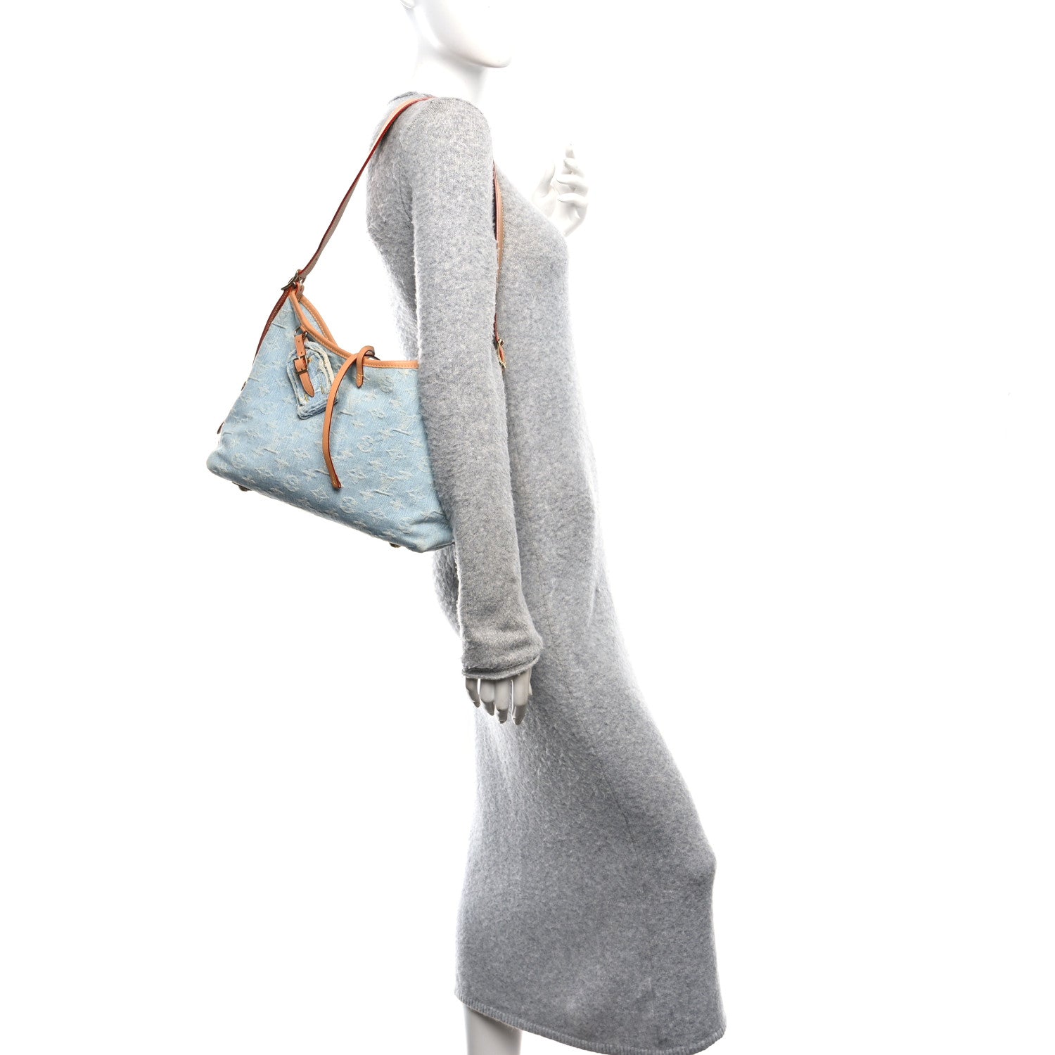 Louis Vuitton Monogram Denim CarryAll PM Sky Blue 2 of 10