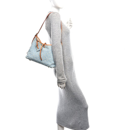 Louis Vuitton Monogram Denim CarryAll PM Sky Blue 2 of 10