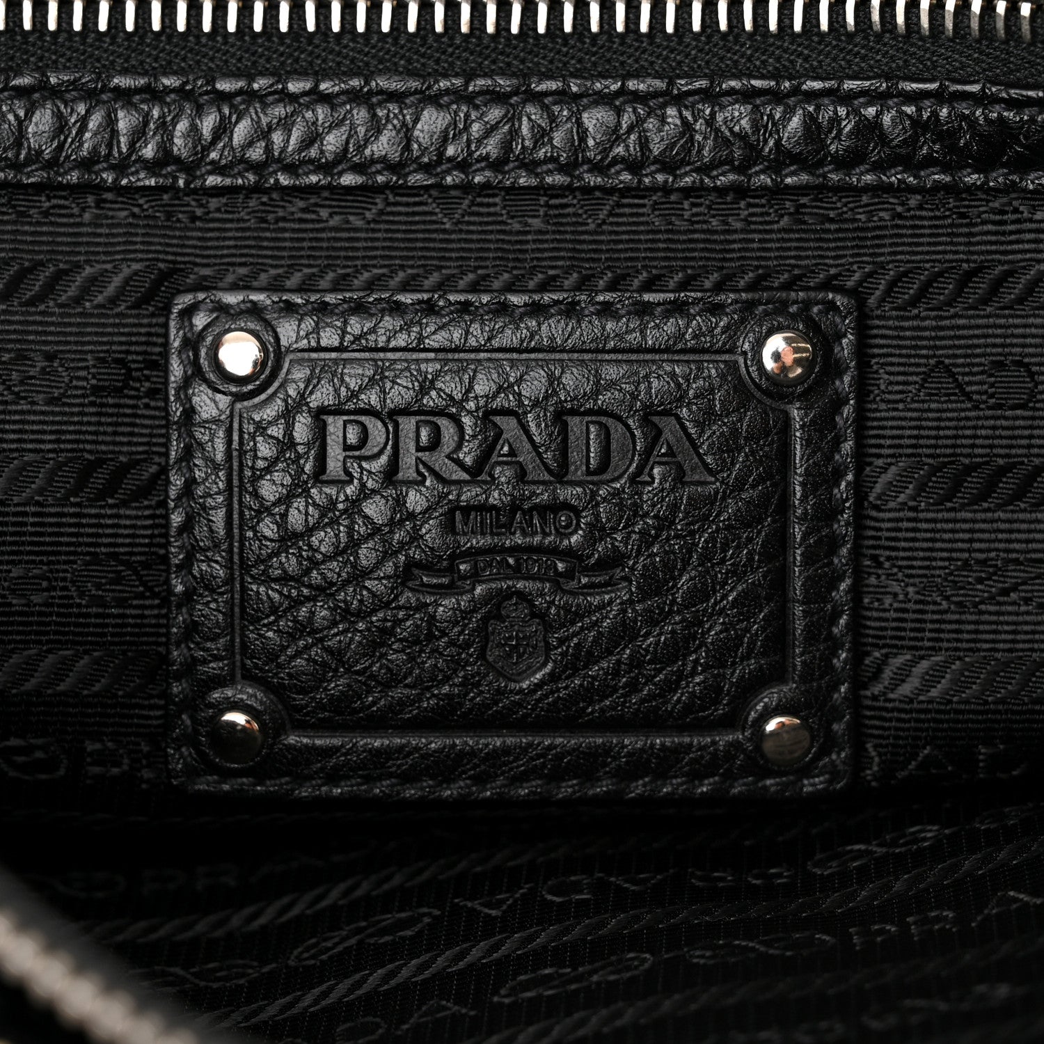 Prada Vitello Daino Tote Black 6 of 9