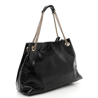 Gucci Patent Medium Soho Chain Shoulder Bag Black 3 of 10