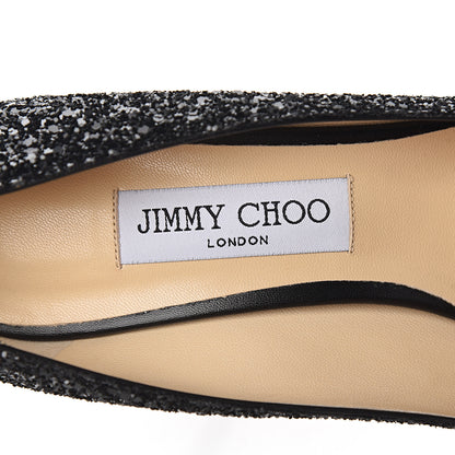 Jimmy Choo Coarse Glitter Pointy Toe Romy 85 Pumps 40 Black 8 of 9