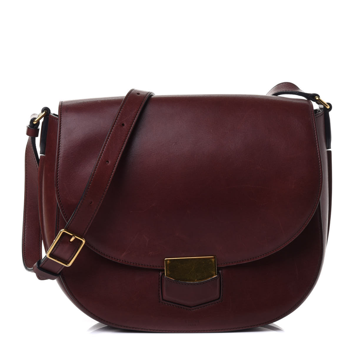 Natural Calfskin Medium Trotteur Burgundy