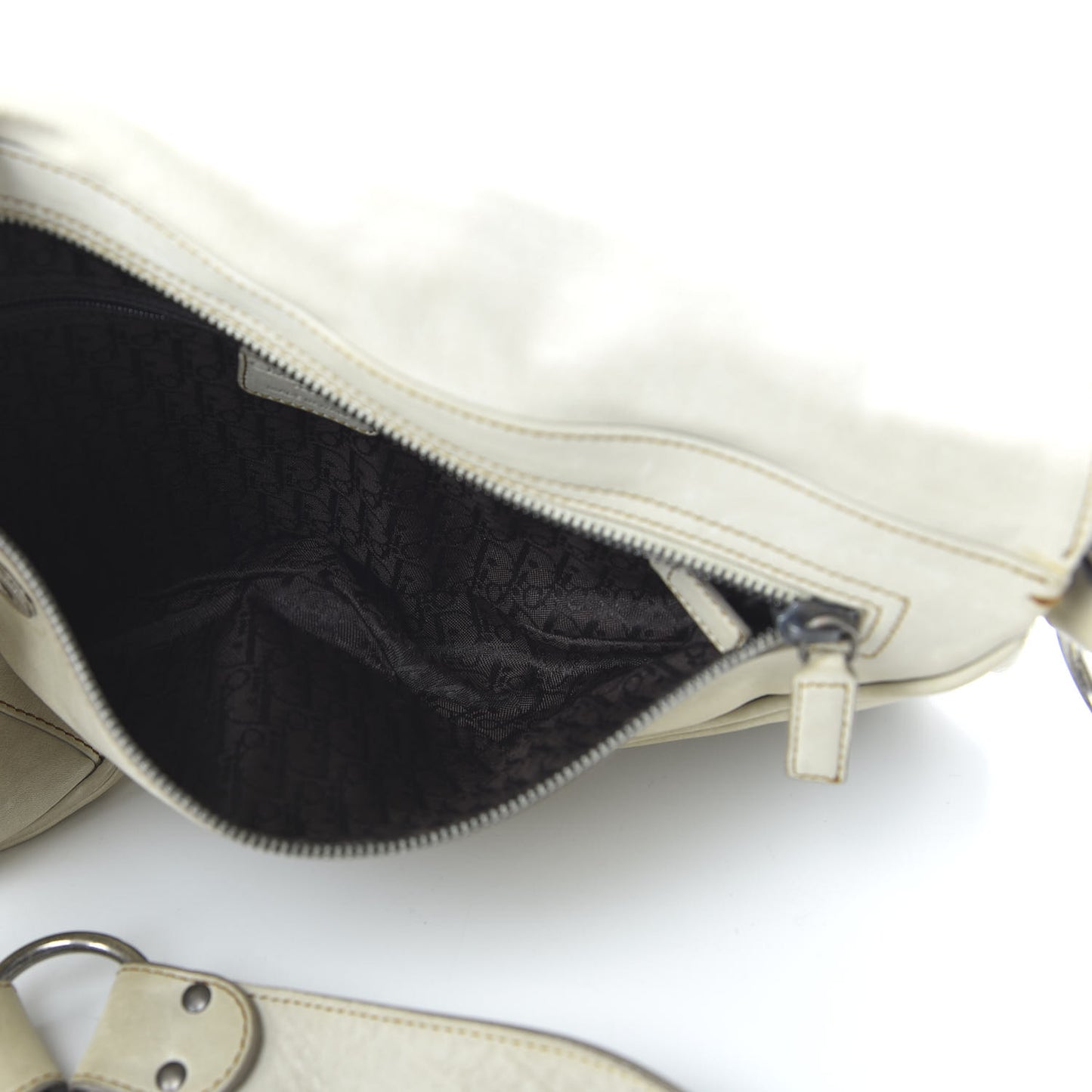 Calfskin Gaucho Double Saddle Bag Ivory