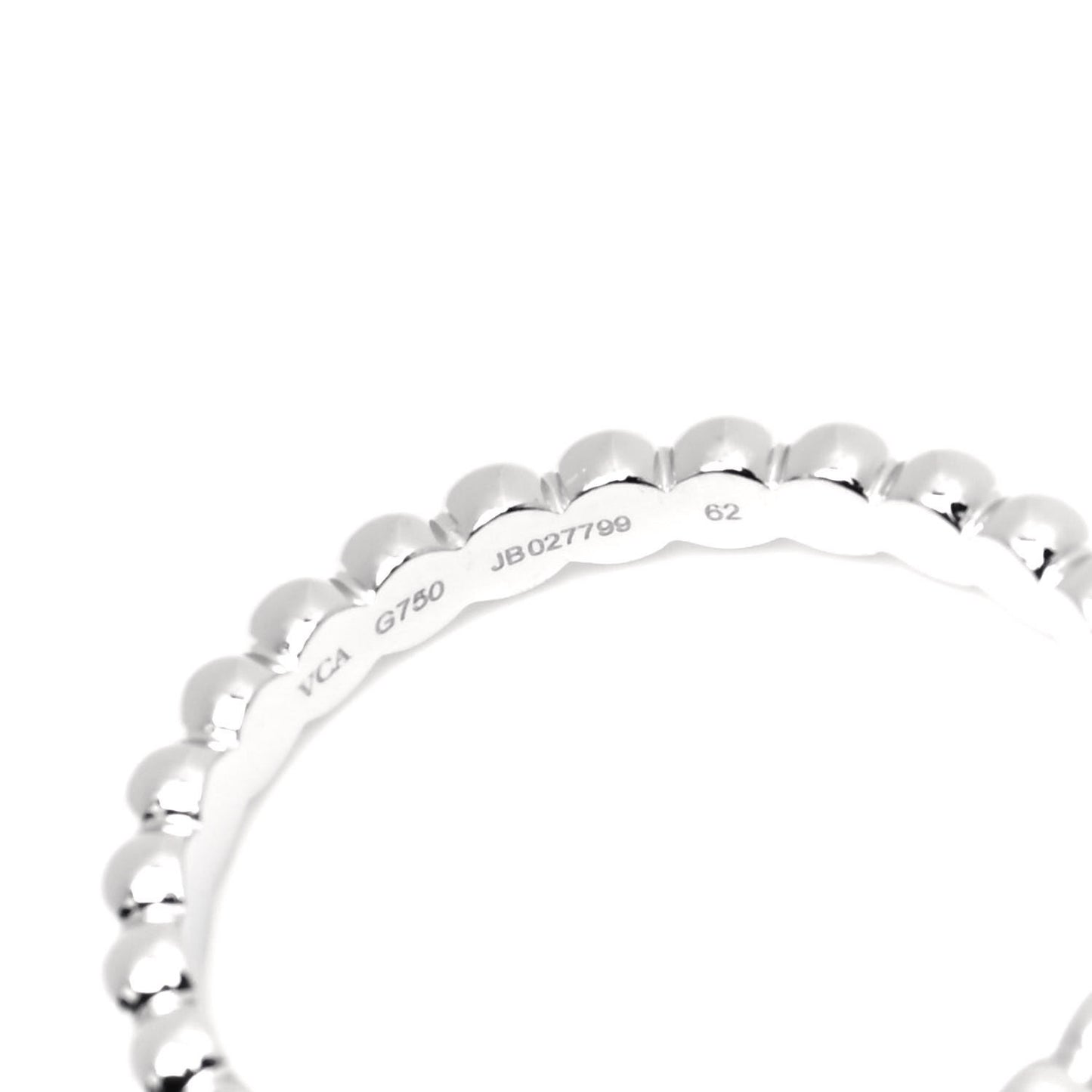 18K White Gold Medium Perlee Ring 62 10