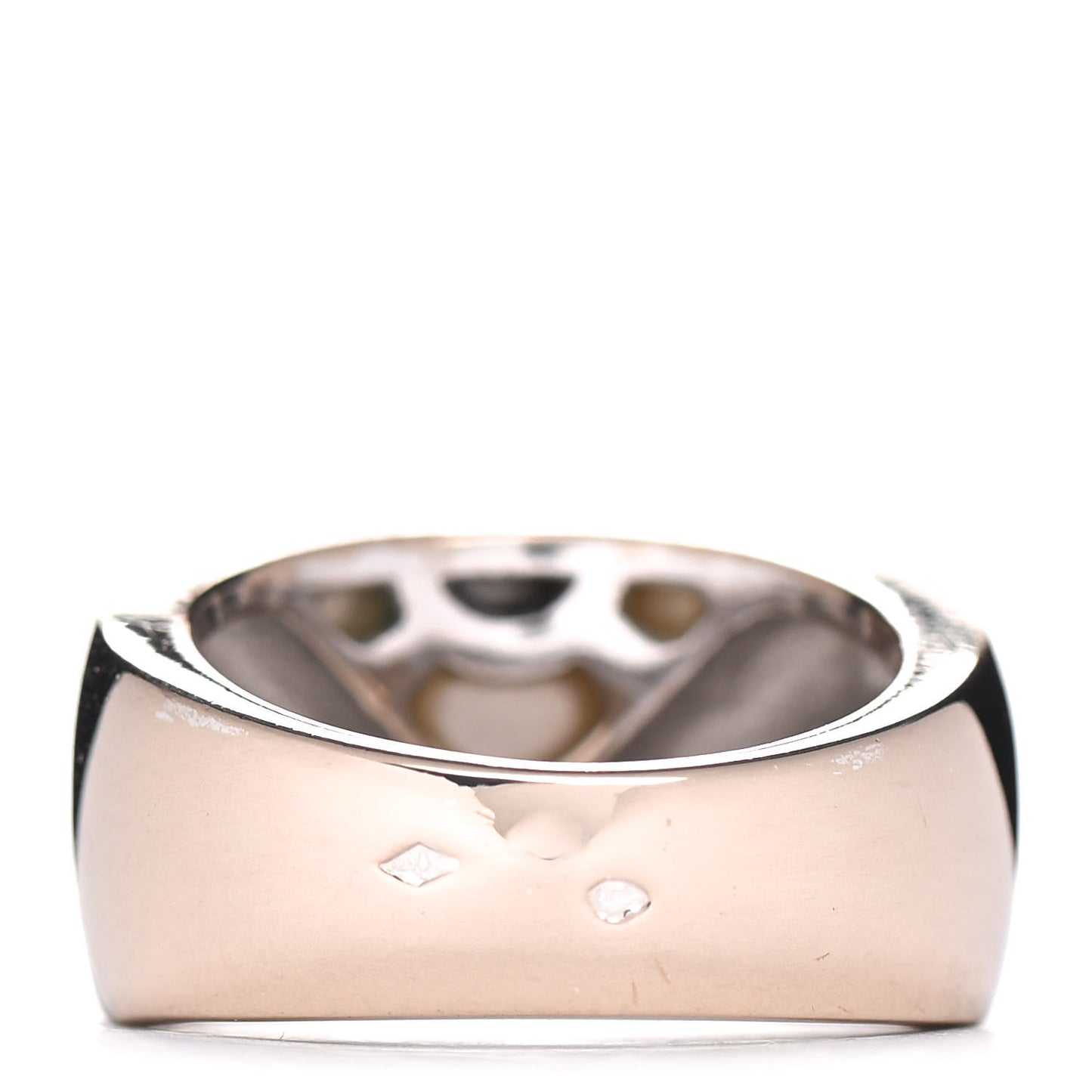 18K White Gold Mother of Pearl Marqueterie Ring 53 6.5