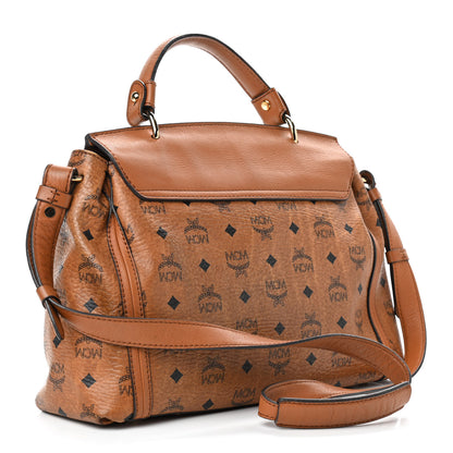 MCM Visetos Top Handle Satchel Cognac 2 of 7