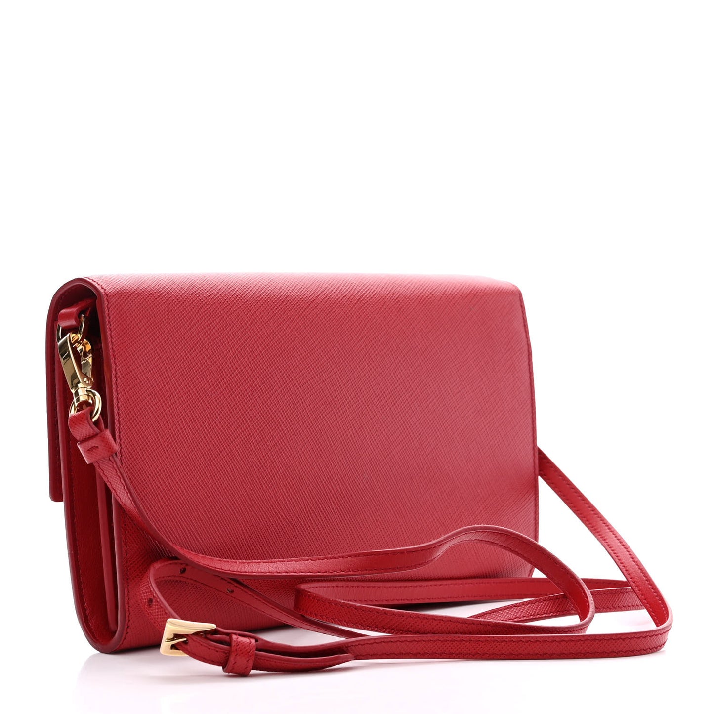 Saffiano Wallet With Shoulder Strap Fuoco