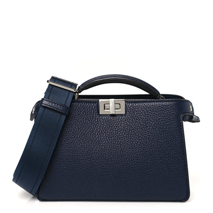 Fendi Cuoio Romano Vitello Cover Bi-Color Peekaboo I See U X Cross Satchel Navy 1 of 11