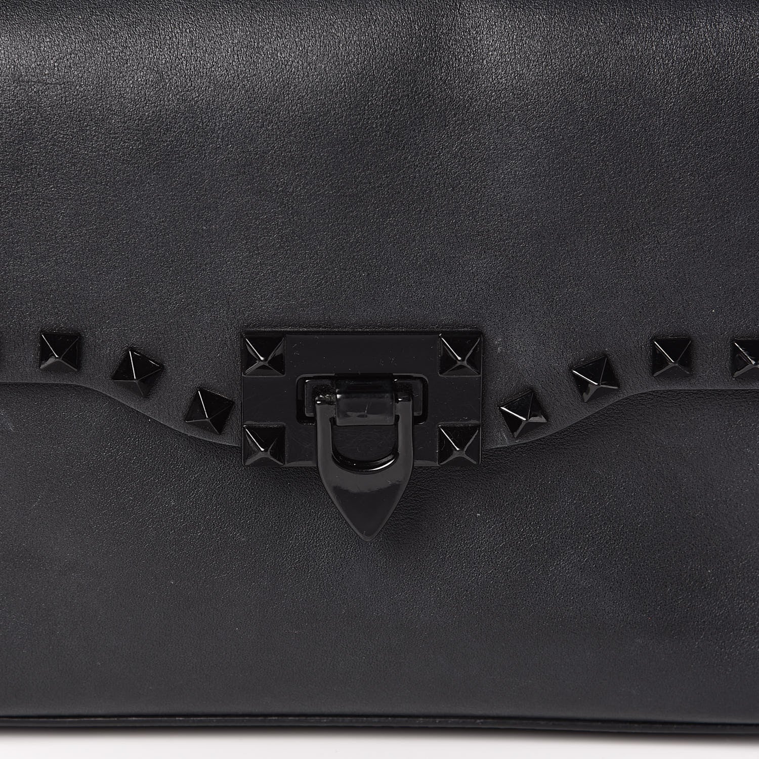 Valentino Garavani Vitello Monochrome Medium Rockstud Flip Lock Crossbody Bag Black 10 of 10