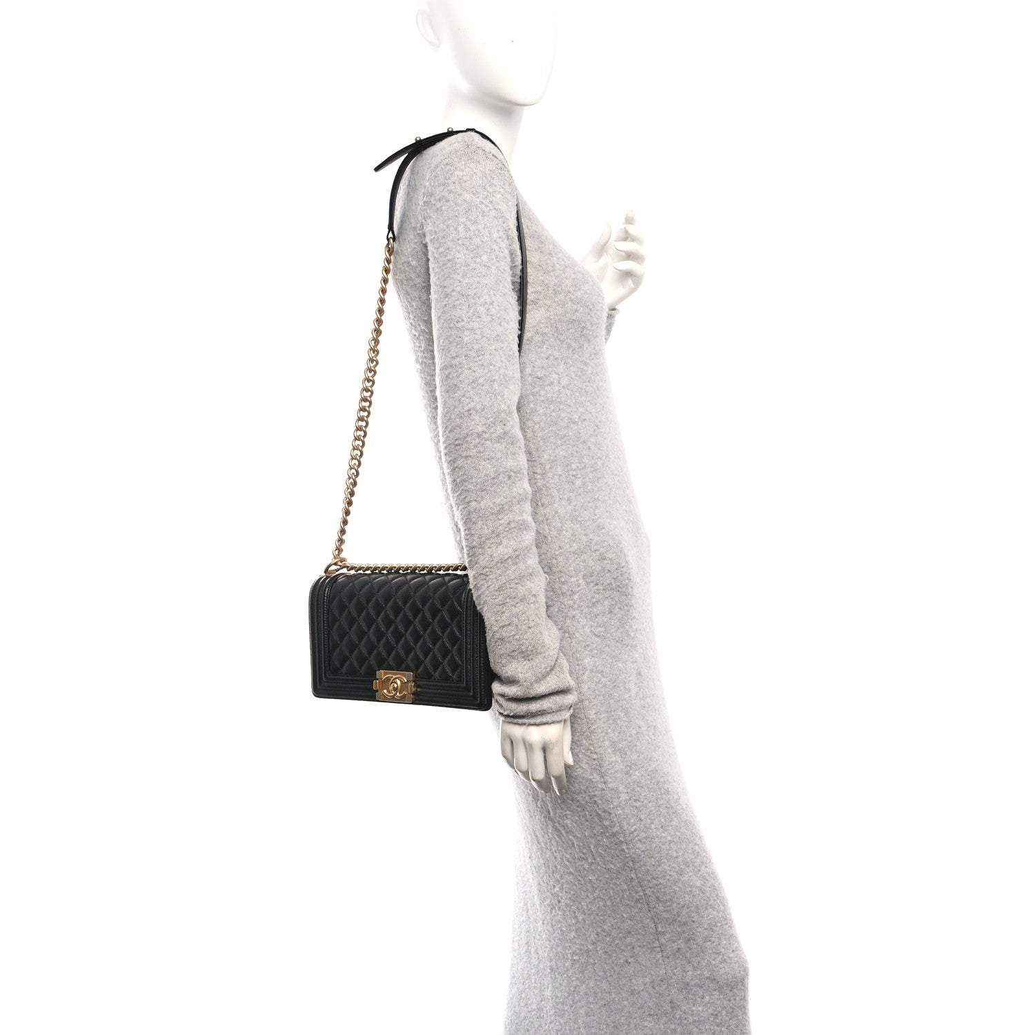 Chanel Caviar Quilted Medium Boy Flap Black 2 of 11