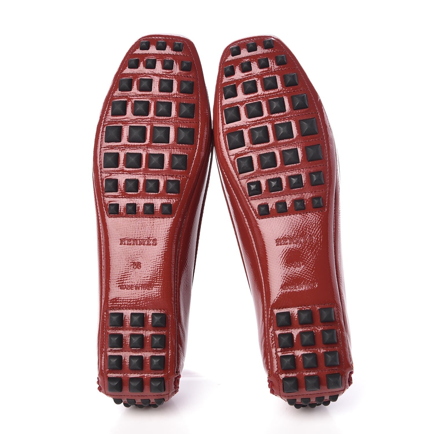 Hermes Patent Epsom Liberty Ballerina Flats 36 Cherry Tomato 5 of 7