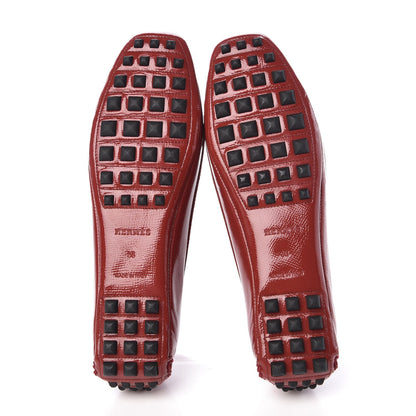 Hermes Patent Epsom Liberty Ballerina Flats 36 Cherry Tomato 5 of 7