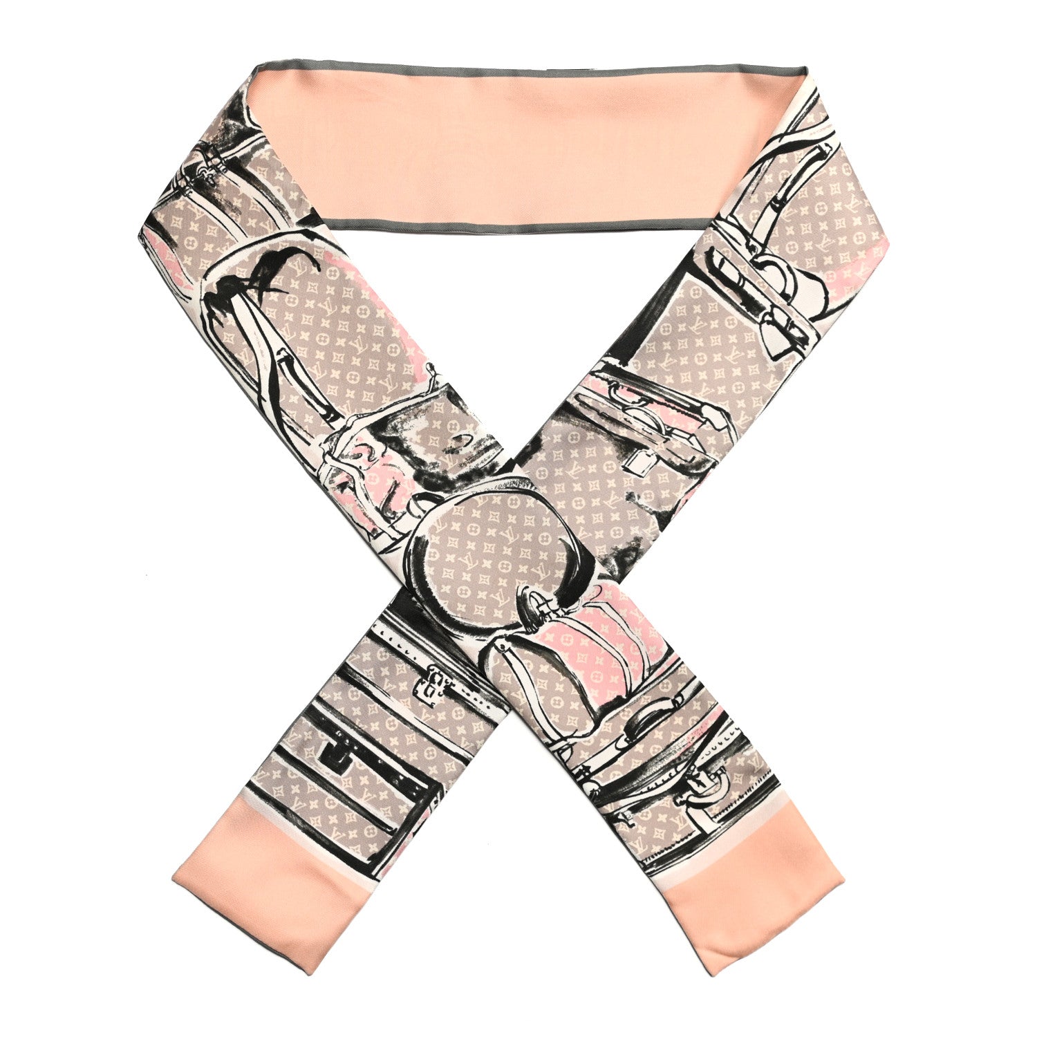 Louis Vuitton Silk Monogram Trunks Bandeau Rose Poudre 1 of 3