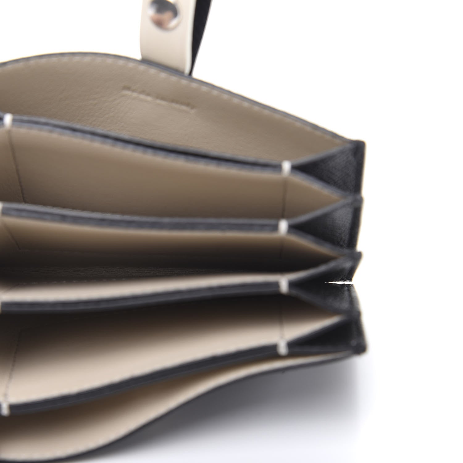 Celine Grained Shiny Calfskin Accordion Card Holder Black Chalk 5 of 8