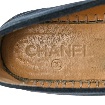 Chanel Velvet CC Espadrilles 36 Dark Navy Black 7 of 14