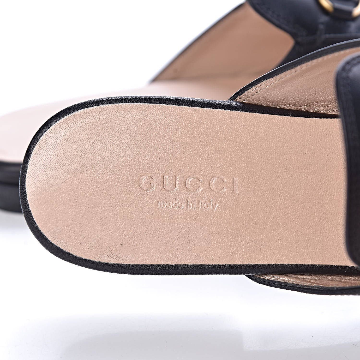 Gucci Calfskin Crystal Tiger Embroidered Womens Princetown Slippers 36 Black 7 of 10