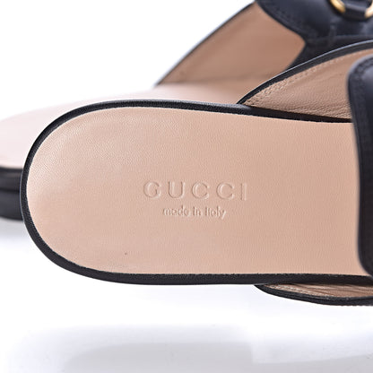 Gucci Calfskin Crystal Tiger Embroidered Womens Princetown Slippers 36 Black 7 of 10