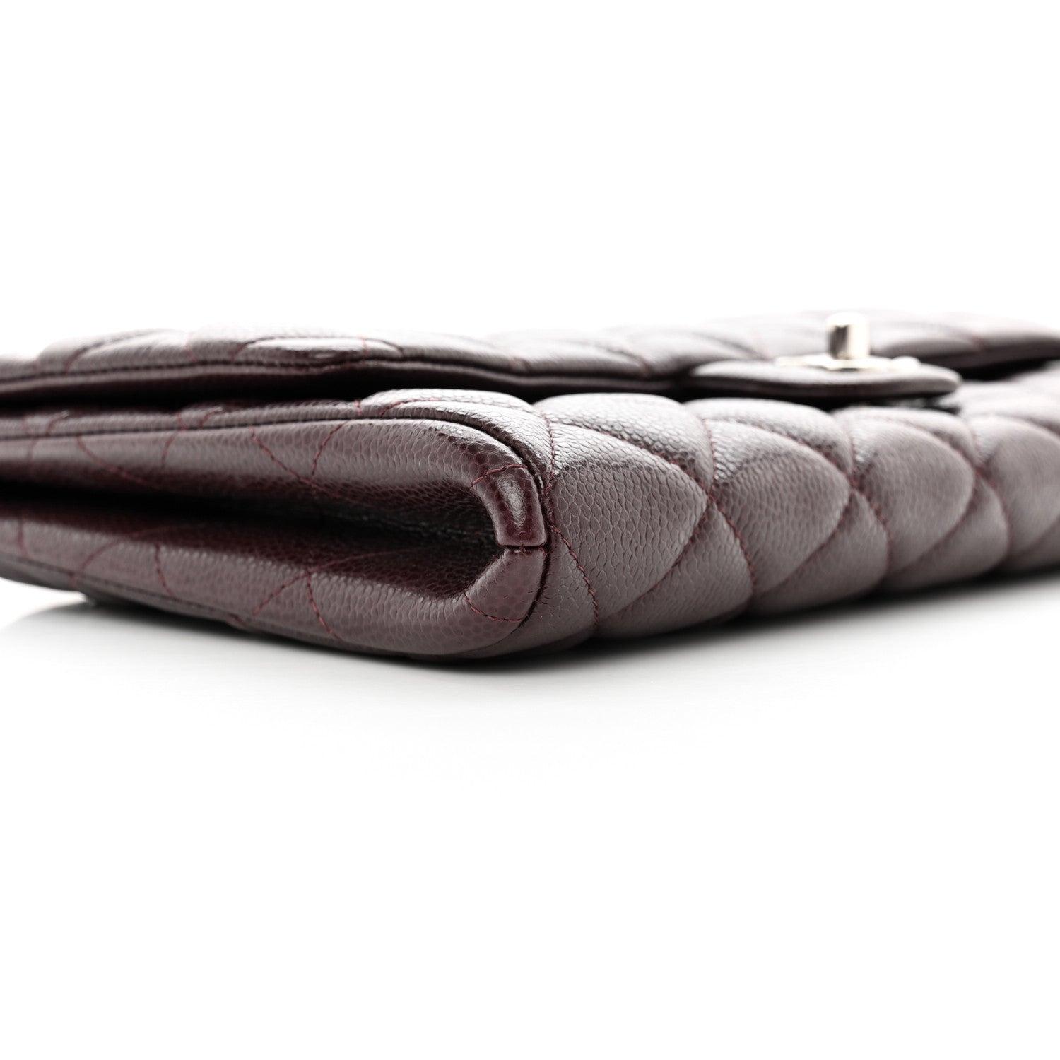 Chanel Caviar Quilted Clutch With Chain Flap Burgundy 9 of 13