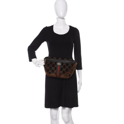 Gucci GG Monogram Velvet Belt Bag Brown 2 of 10