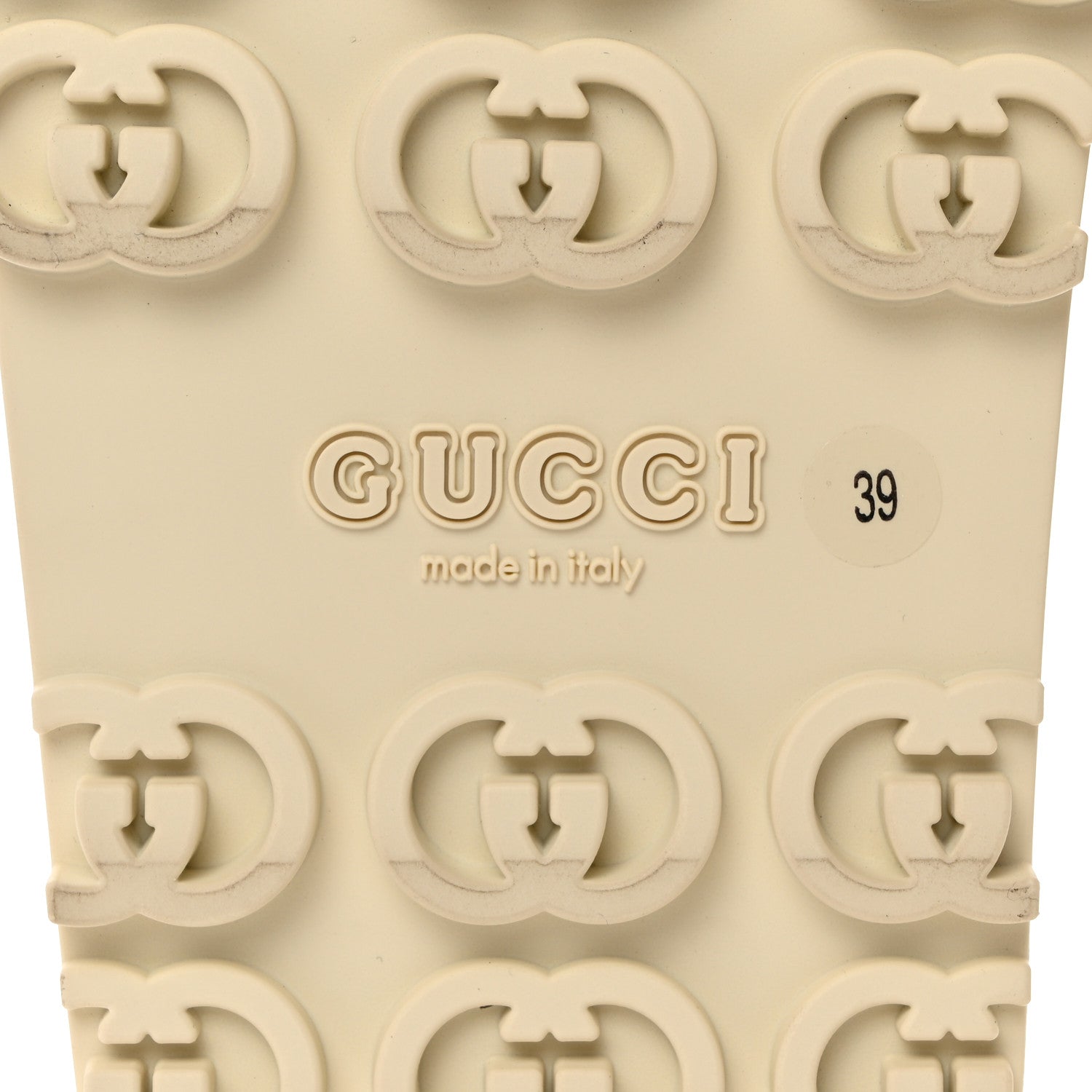 Gucci Cubic Rubber GG Monogram Womens Interlocking G Platform 42mm Slide Sandals 39 Beige Ebony 6 of 7