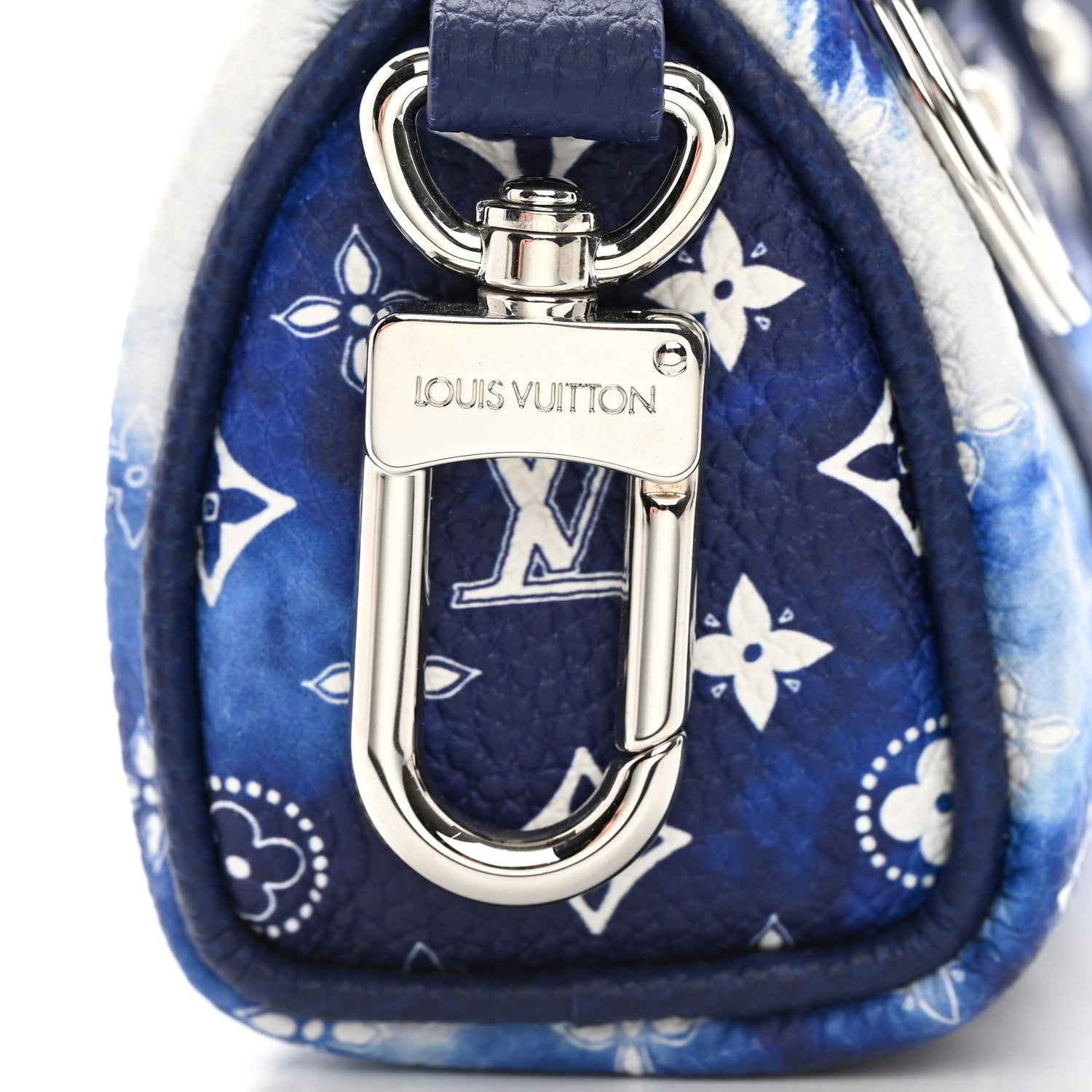 Louis Vuitton Monogram Bandana Mini Keepall Bag Charm Key Holder Blue 9 of 10