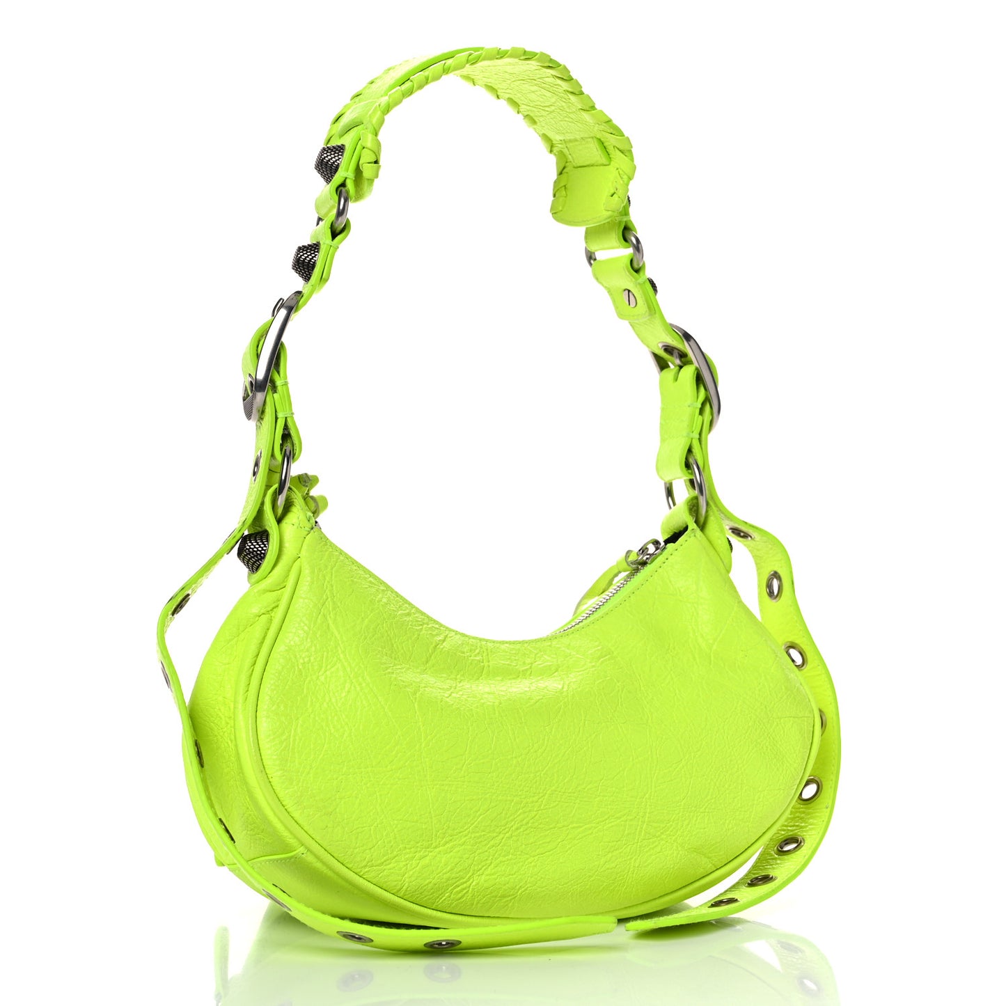 Agneau Arena Le Cagole Shoulder Bag XS Fluo Yellow