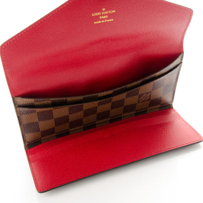 Louis Vuitton Damier Ebene Josephine Wallet Red 5 of 7