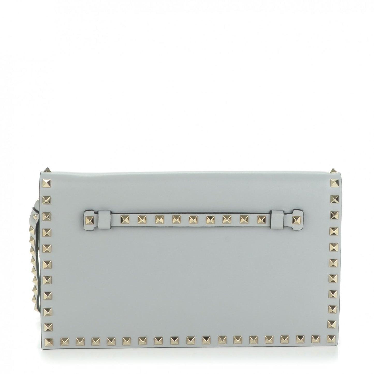 Nappa Rockstud Wristlet Clutch Pastel Grey