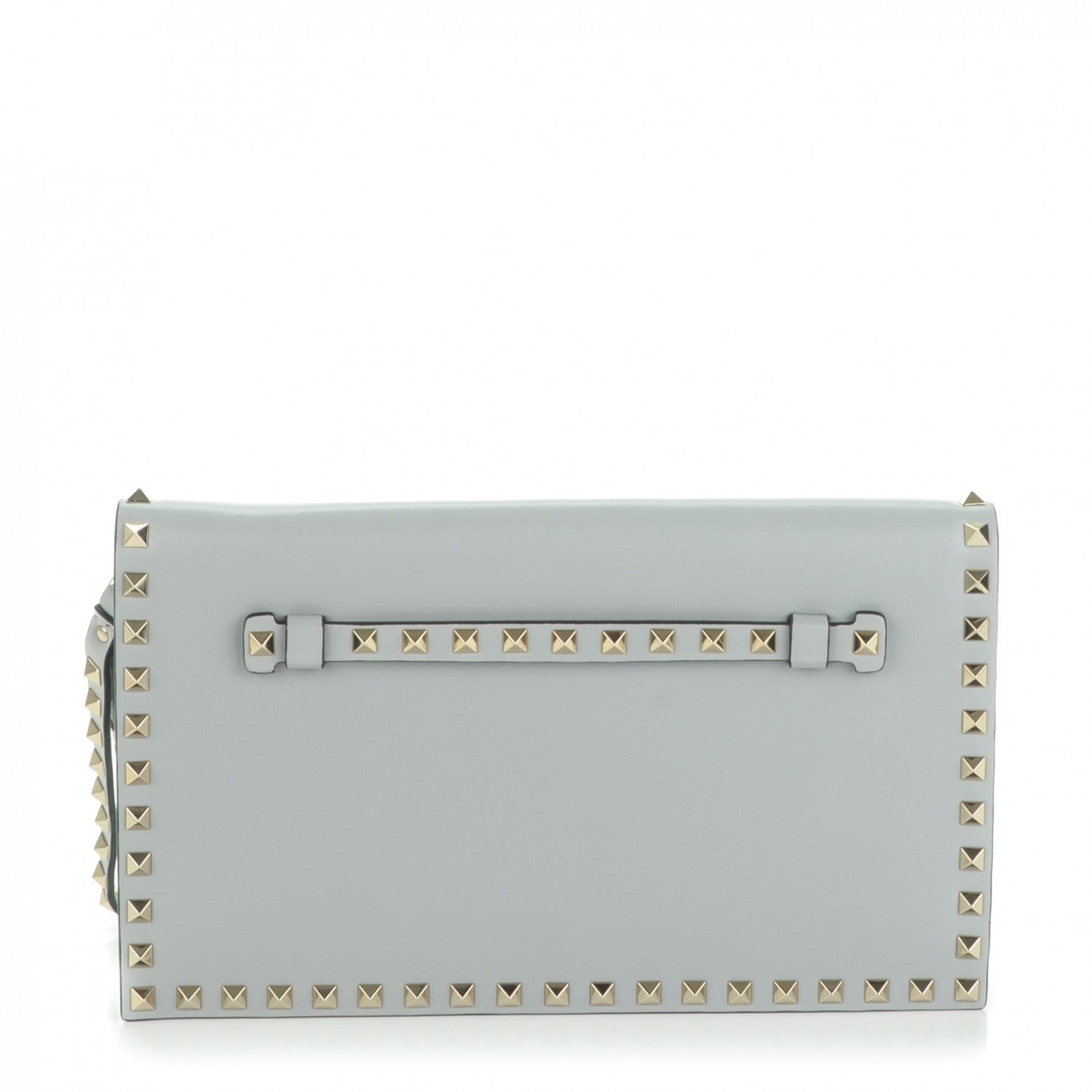 Valentino Garavani Nappa Rockstud Wristlet Clutch Pastel Grey 1 of 7