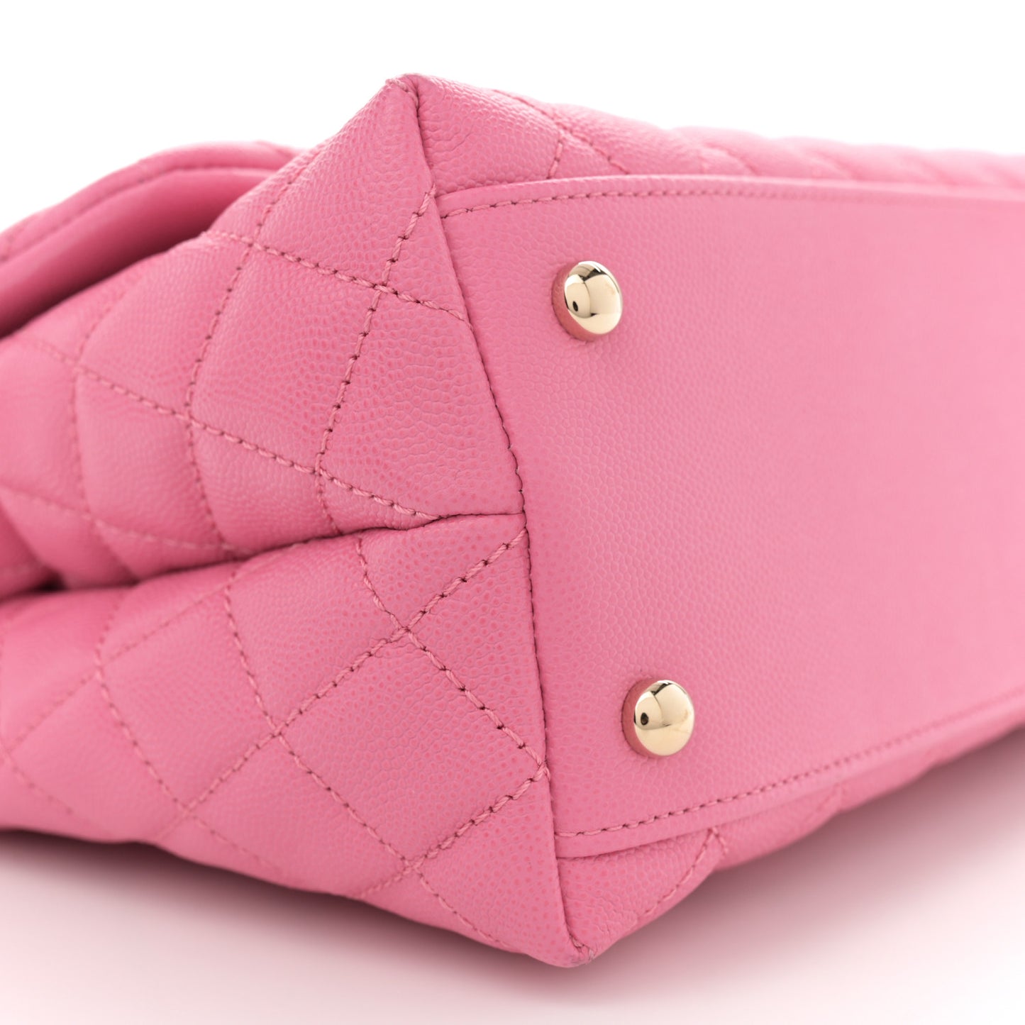Caviar Lizard Embossed Quilted Small Coco Handle Flap Pink