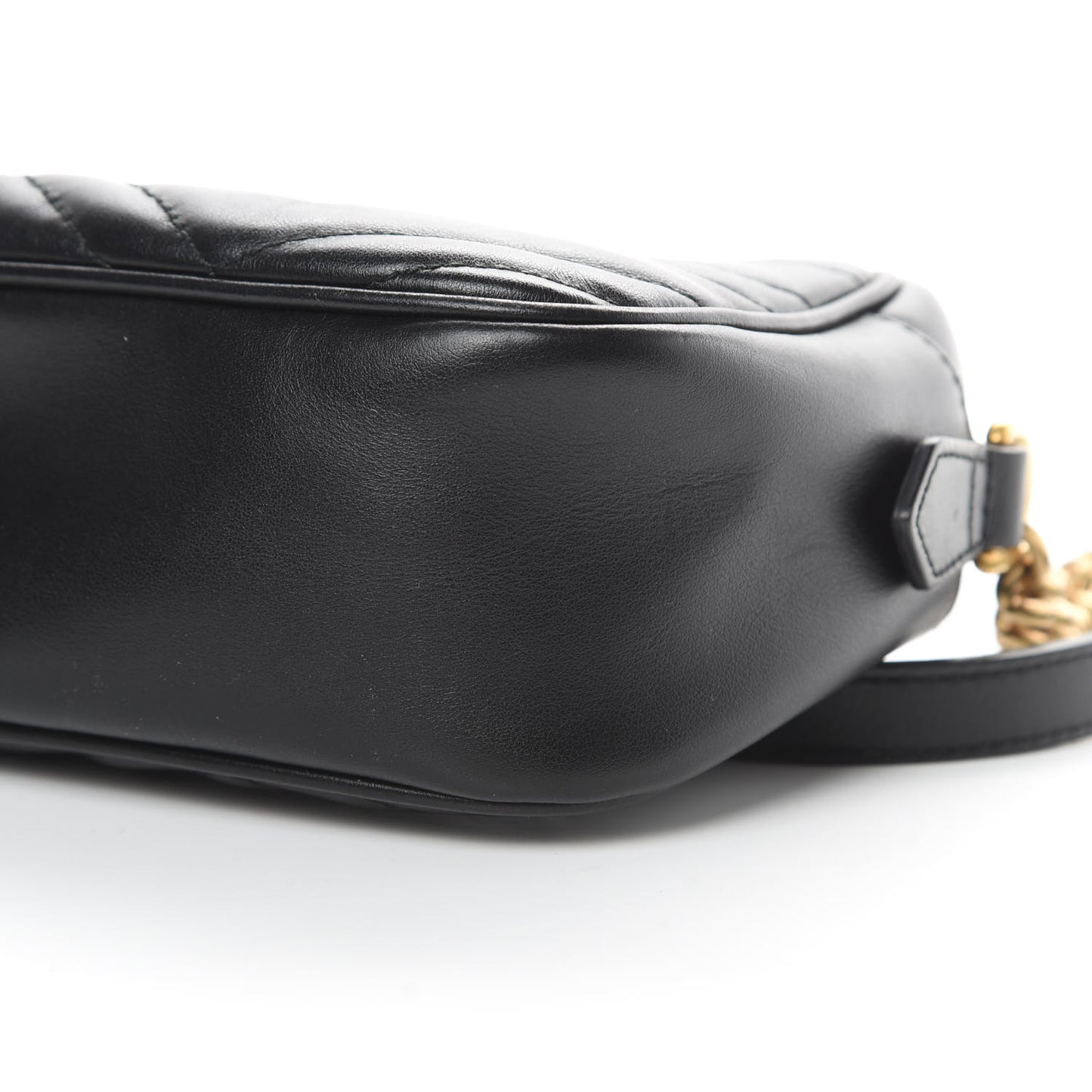 Calfskin Matelasse Small GG Marmont Chain Shoulder Bag Black