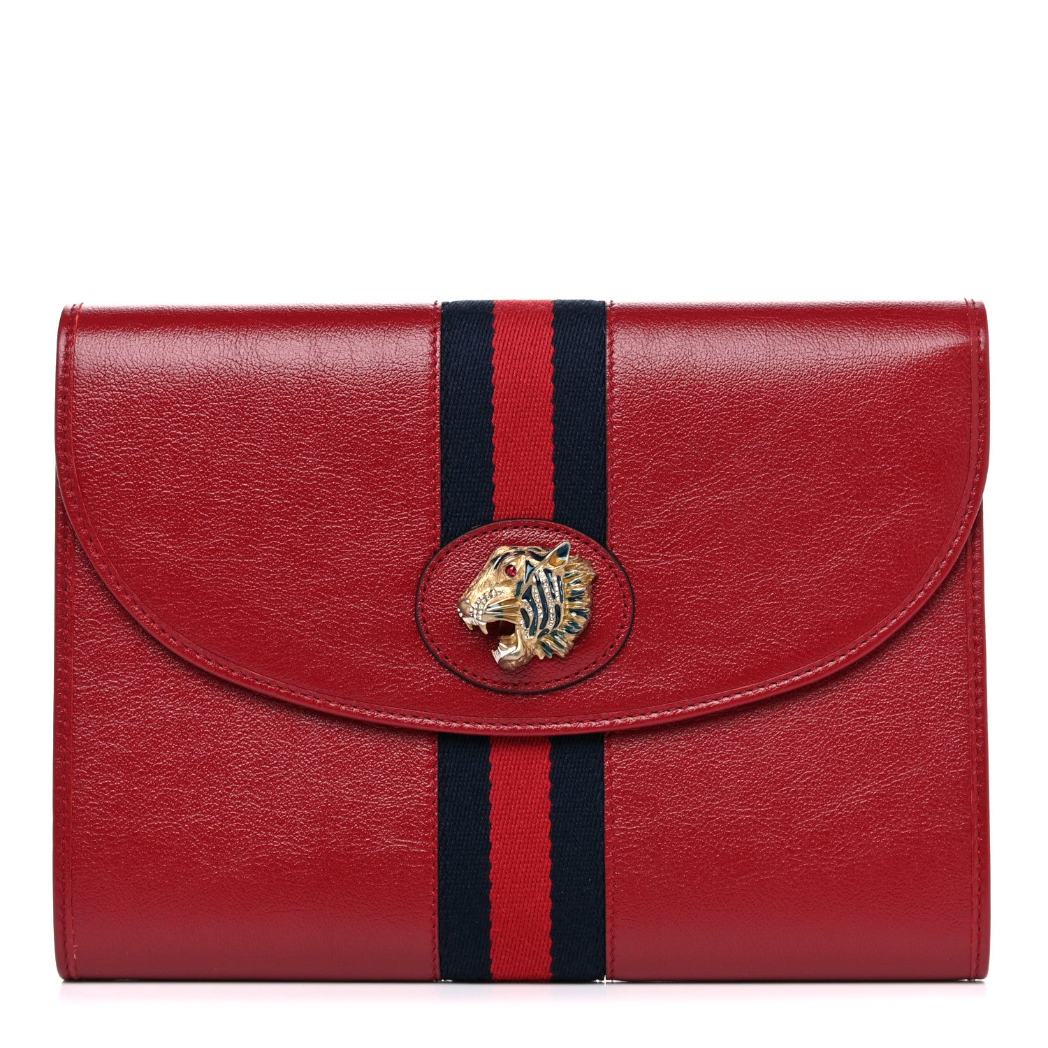 Gucci Calfskin Web Rajah Clutch Romantic Cherry 1 of 9