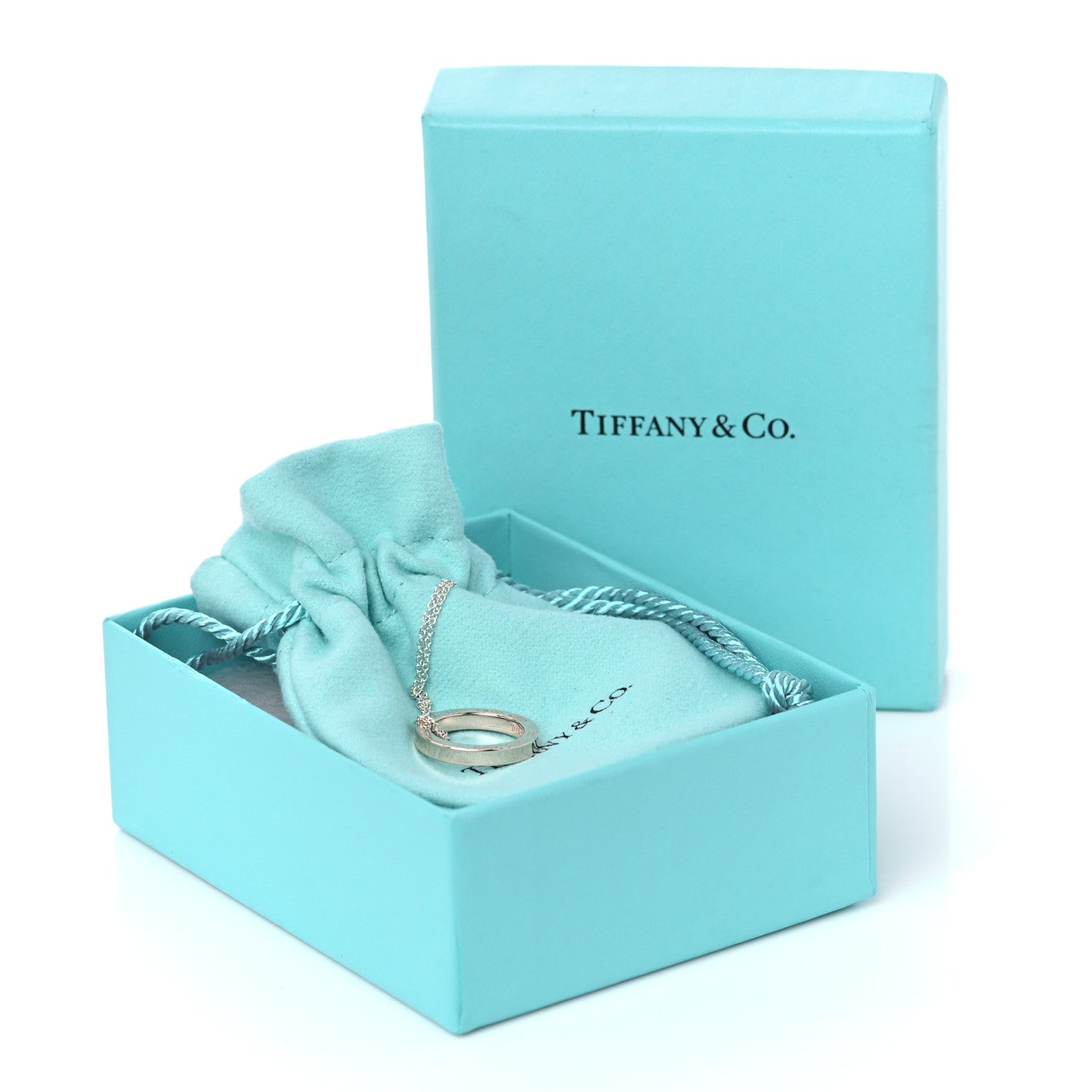 Tiffany Sterling Silver Rubedo 1837 Circle Pendant Necklace 7 of 7