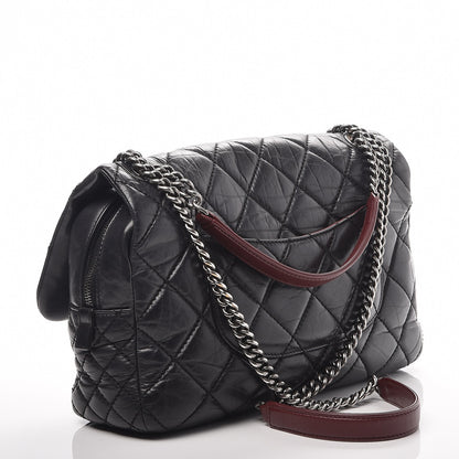 Chanel Aged Calfskin Jumbo New Portobello Flap Black 3 of 8