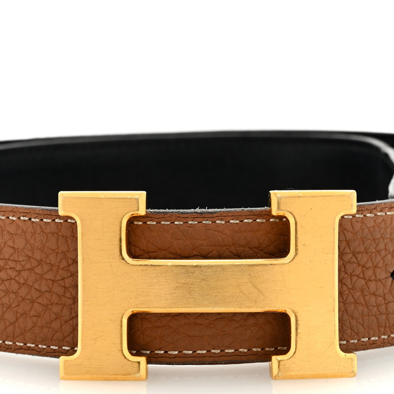 Hermes Swift Togo 32mm H Belt 85 34 Black Gold 3 of 5