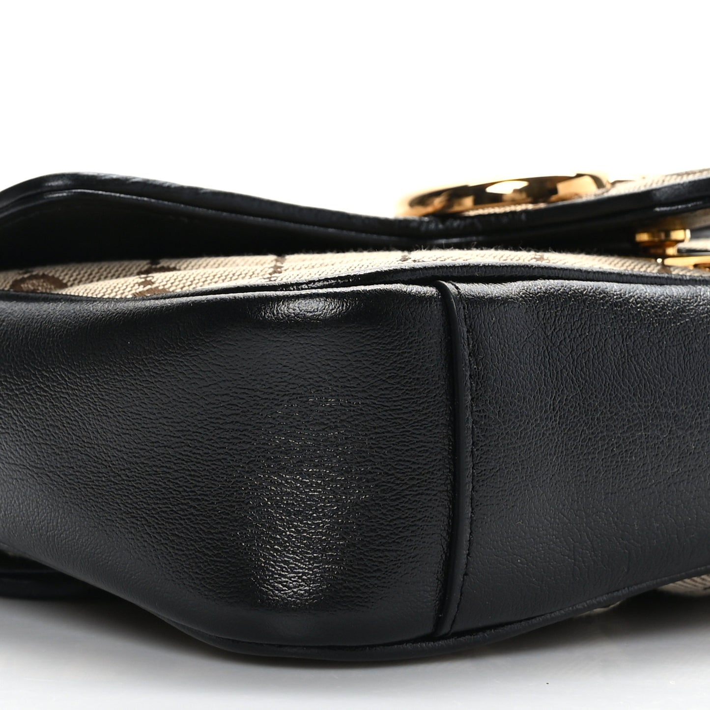 Monogram Matelasse Diagonal Mini GG Marmont Shoulder Bag Beige Black