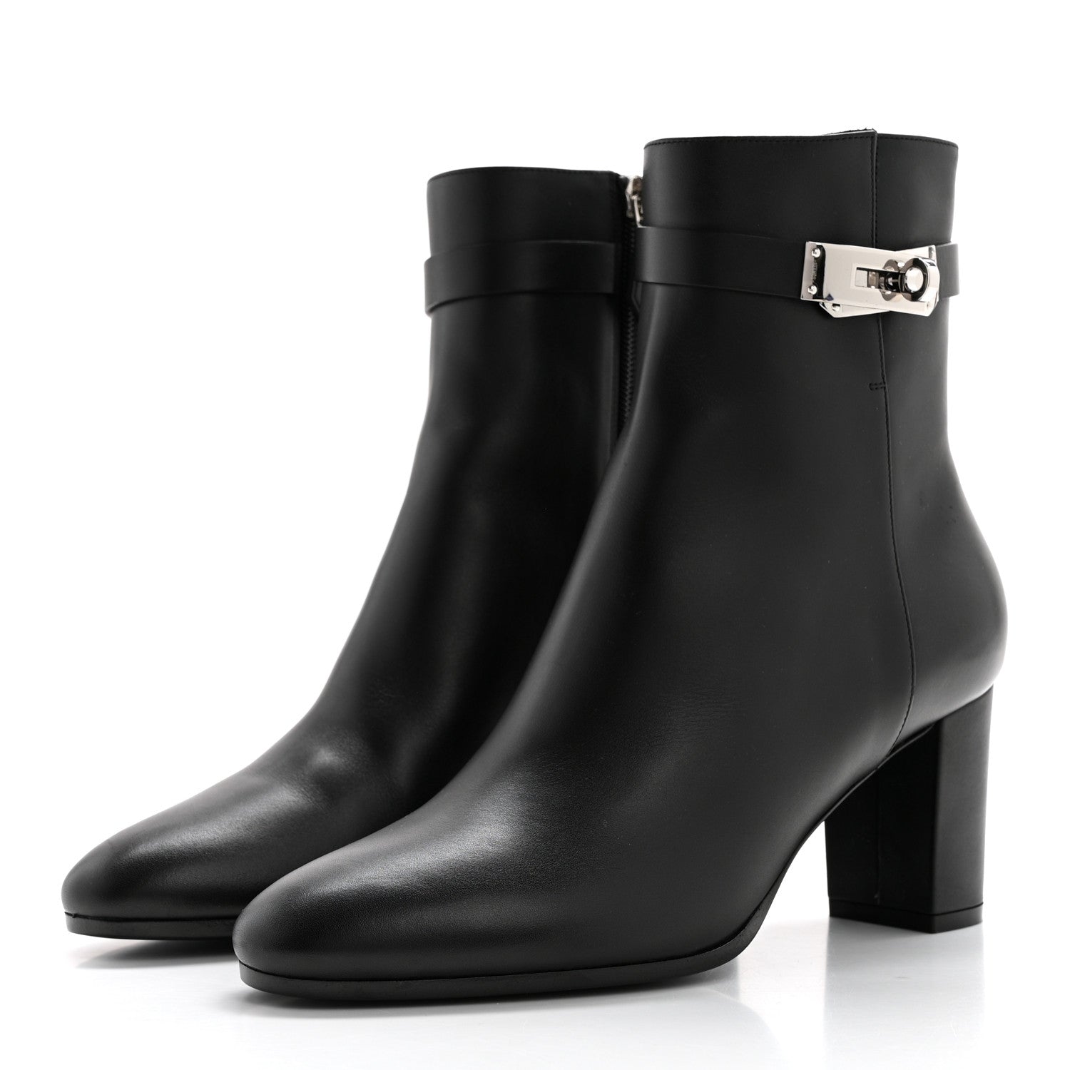Hermes Calfskin Saint Germain Ankle Boots 38.5 Black 3 of 8