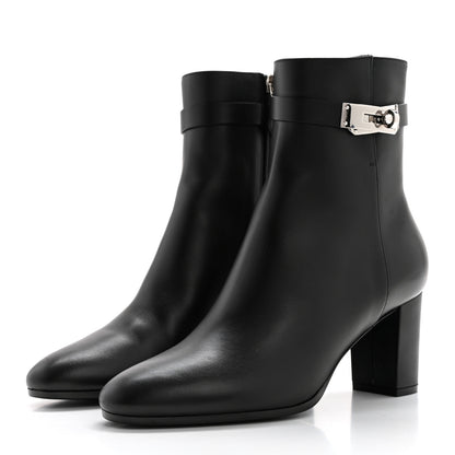 Hermes Calfskin Saint Germain Ankle Boots 38.5 Black 3 of 8