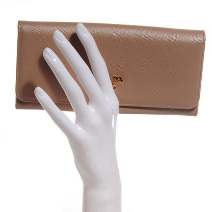 Prada Saffiano Metal Continental Flap Wallet Cammeo 2 of 9