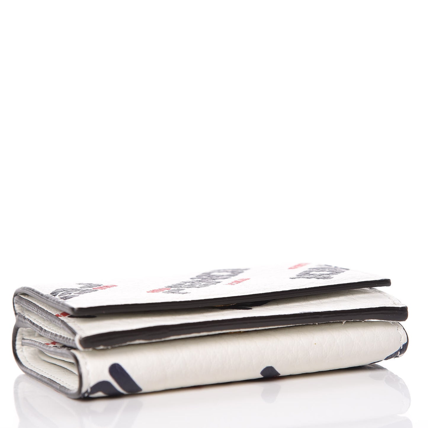 X FILA Vitello Mania Micro Tri-Fold Wallet White