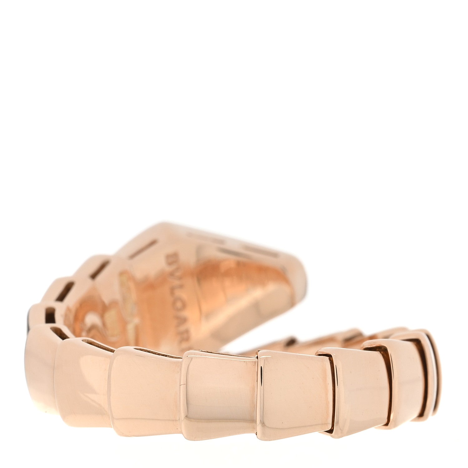 Bulgari 18K Rose Gold Diamond Serpenti Viper Ring XL 3 of 4