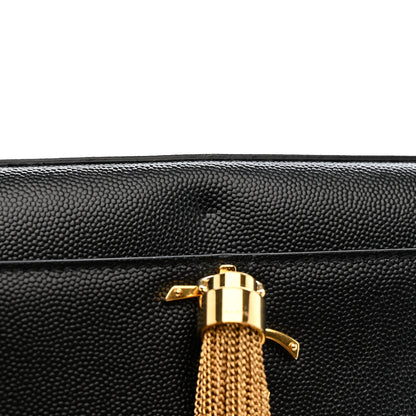 Saint Laurent Grain De Poudre Medium Classic Monogram Kate Tassel Satchel Black 12 of 13