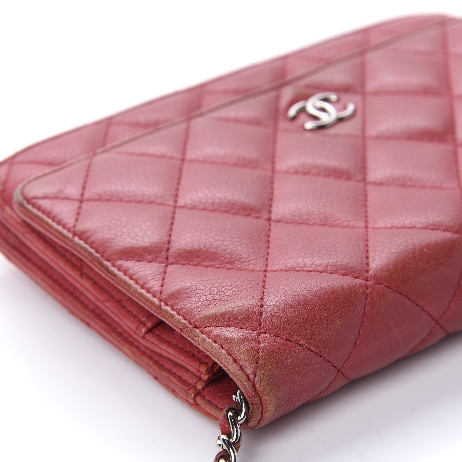 Chanel Caviar Quilted Wallet on Chain WOC Red 8 of 14