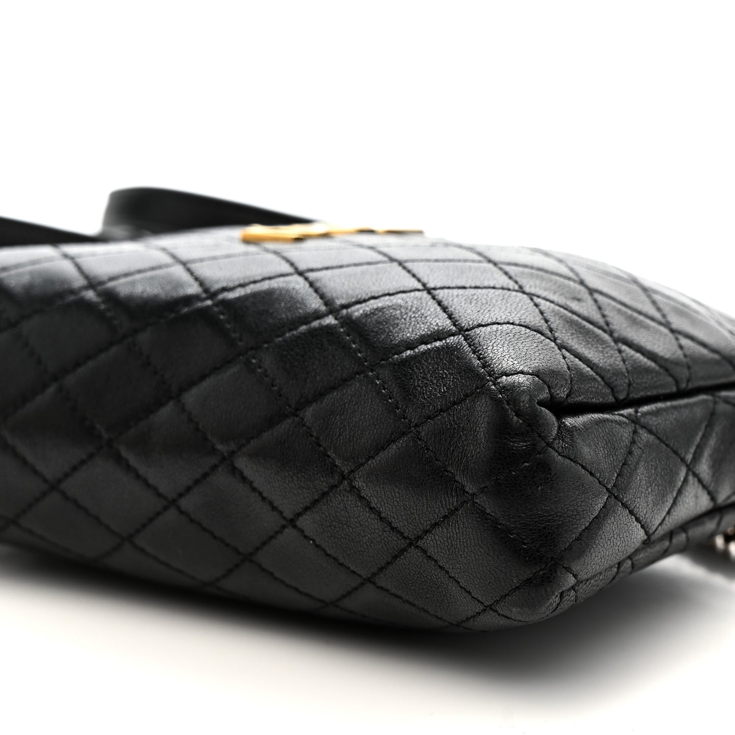 Lambskin Quilted Gaby Zipped Pouch Black